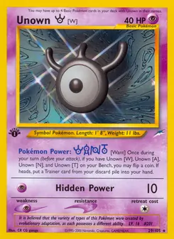 Unown [W] — Neo Destiny
